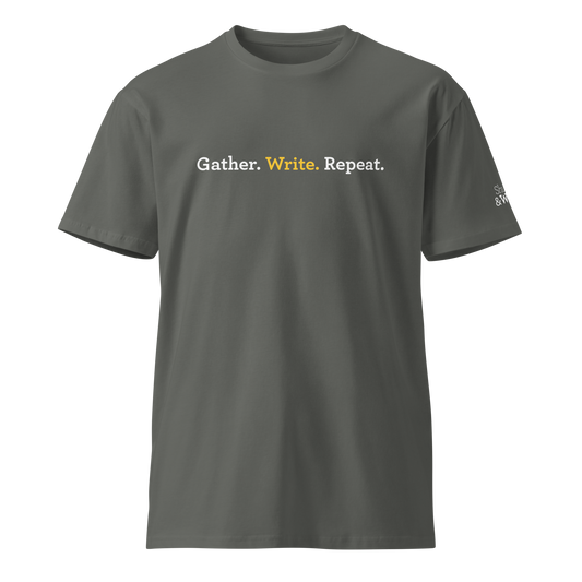 Gather. Write. Repeat. Unisex T-Shirt